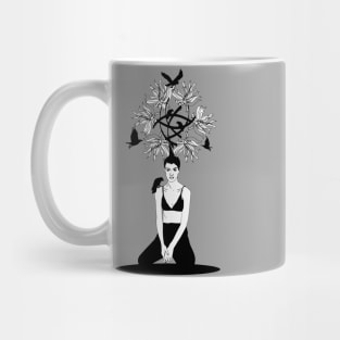 Girl with crows Mug